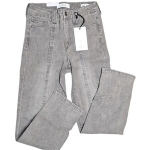 SkinnyGirl December Gray High Rise Slim Straight Jeans 28/6 NEW